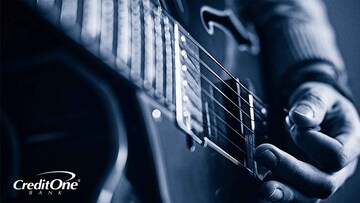 Closeup of a hand strumming a guitar