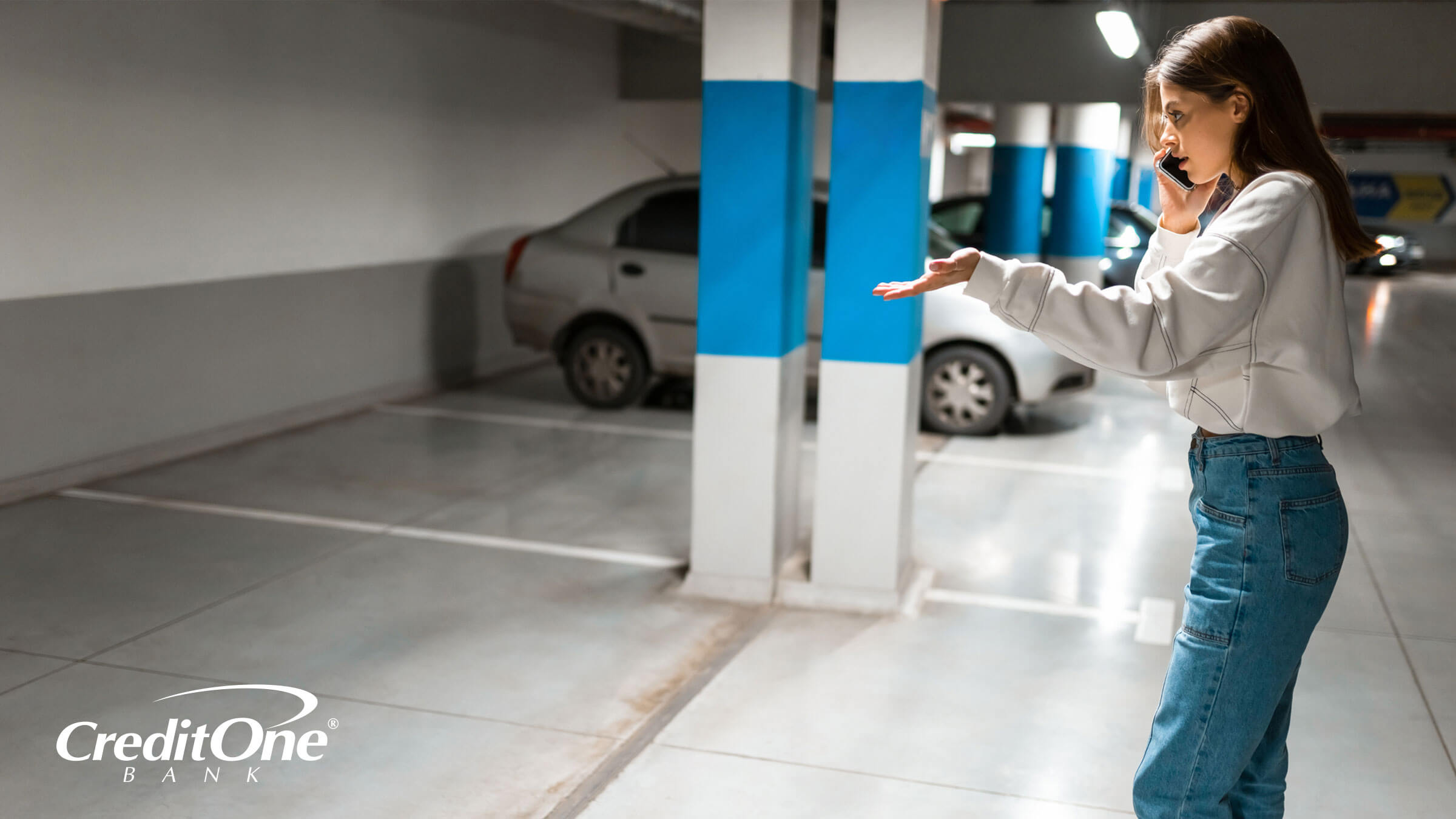 A woman calls the police after discovering her car stolen from the parking garage