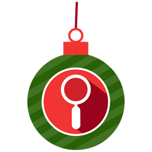 Holiday ornament decorated with a magnifying glass to indicate monitoring bank statements