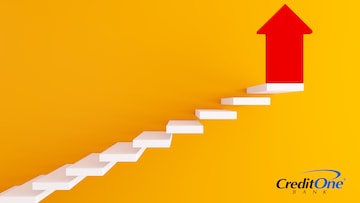 A 3D illustration of steps, culminating in an upward arrow at the top, represents the idea of taking steps to make progress.