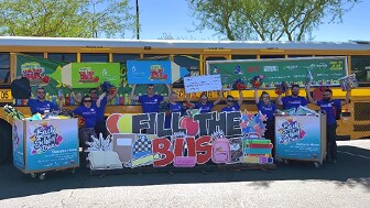 Credit One Bank employees show their support for Communities In Schools of Nevada and the Nevada Partnership for Homeless Youth by donating to students in need.