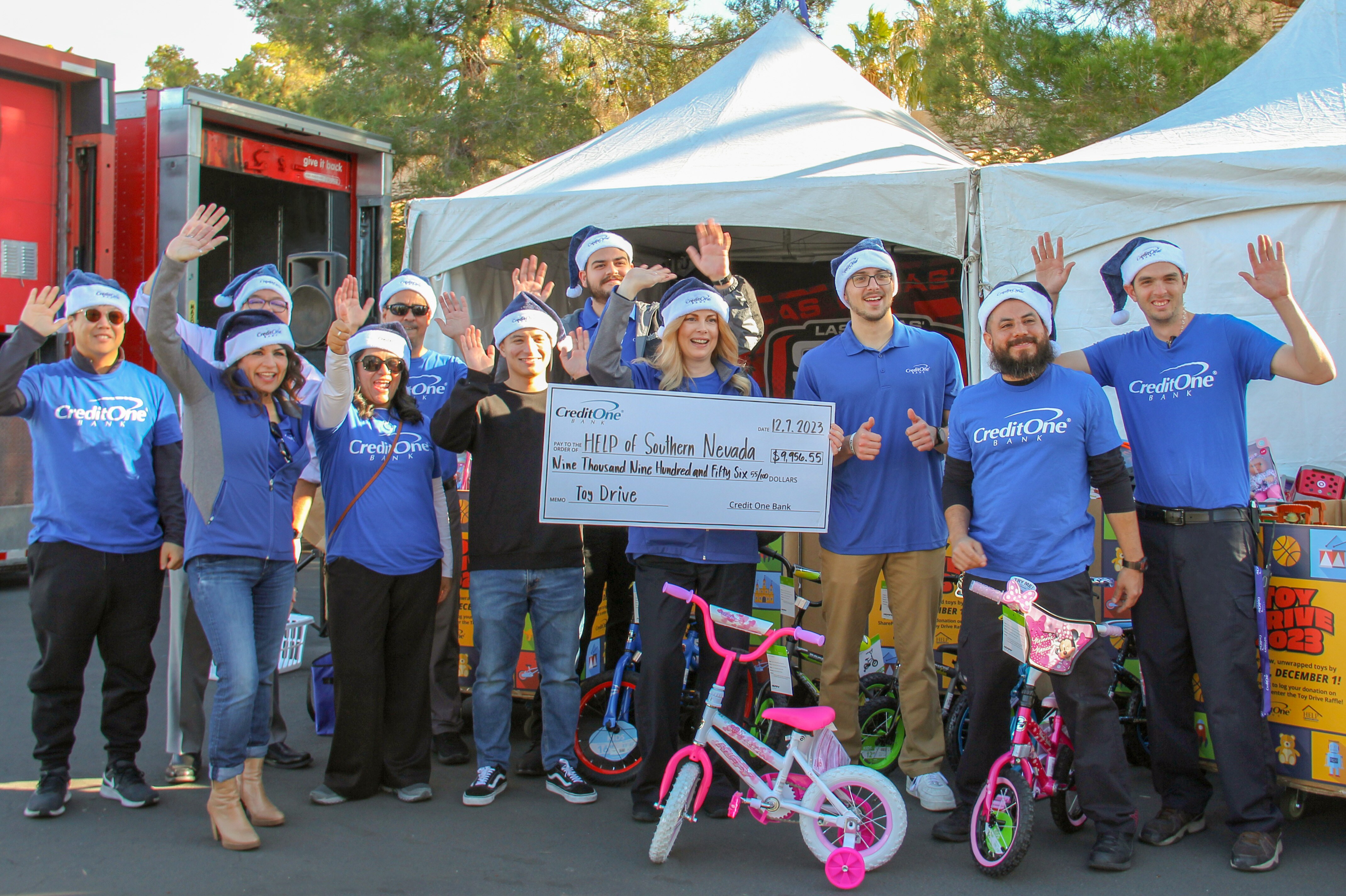 Credit One Bank employees at the 25th annual 98.5 KLUC Chet Buchanan Show Toy Drive