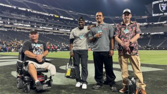 Four Las Vegas veterans from U.S.VETS attend Las Vegas Raiders game
