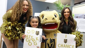 Vegas Golden Knights cheerleaders surprise families at Family Promise of Las Vegas