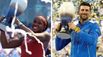 Western and Southern Open winners Coco Gauff and Novak Djokovic