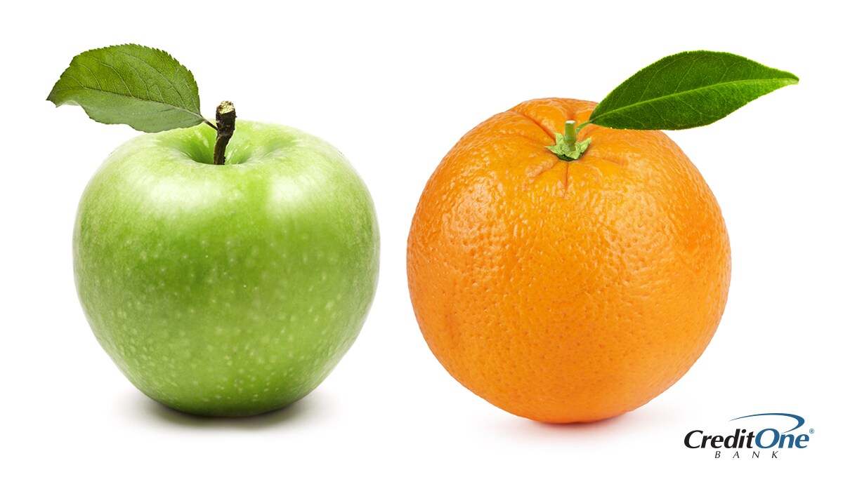 Apple compared to orange Apple compared to orange