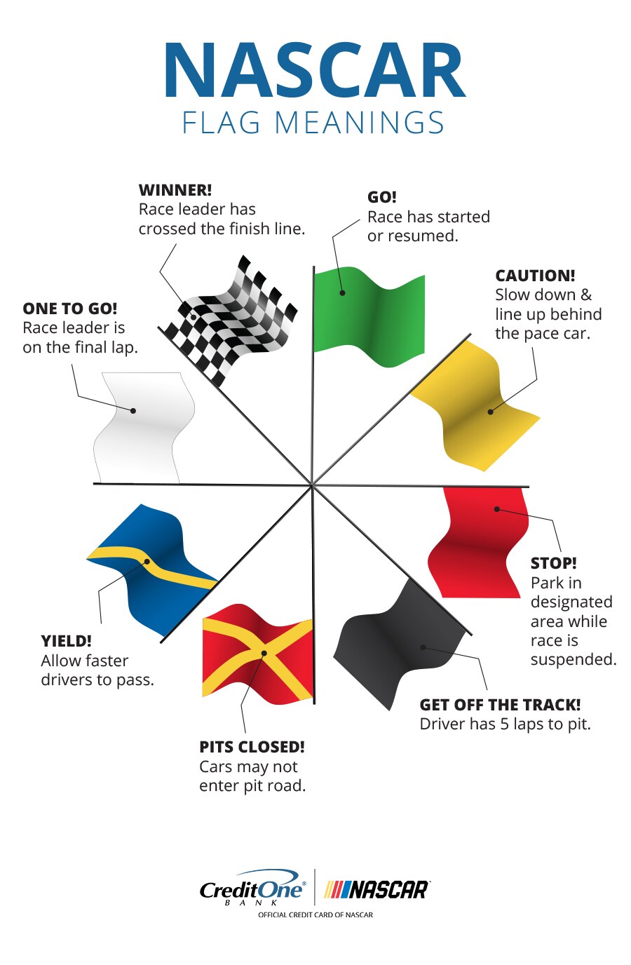 All in a Wave: The Meanings of 8 NASCAR Flags [Infographic]