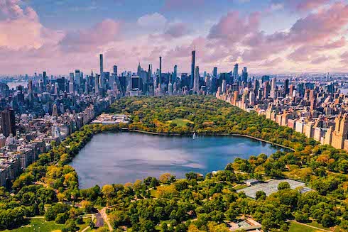 Central Park forming an oasis in the middle of New York City