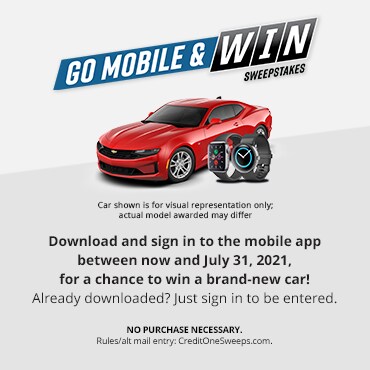 Go mobile and win sweepstakes ad