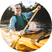A Man Canoeing