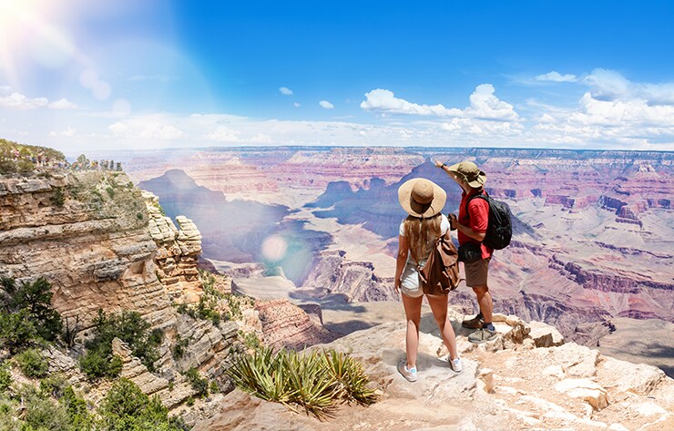 A Couple Staring Over a Canyon