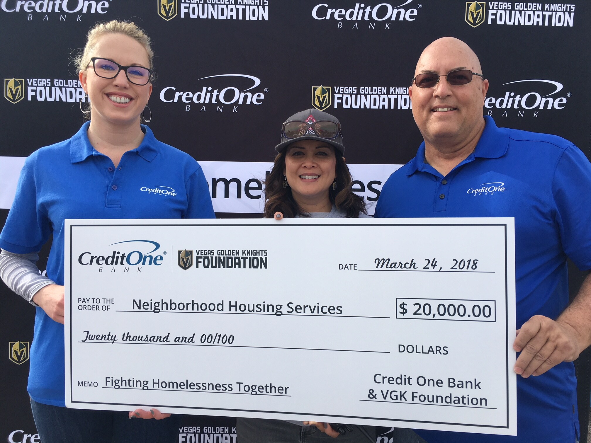 Credit One Bank and Vegas Golden Knights Donate to Neighborhood Housing Services